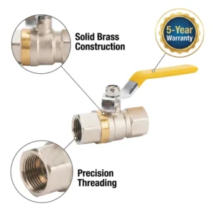 D1022 Brass Water Ball Valve OEM Threaded Connection for Industrial Plumbing