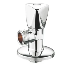D4017 Manual Angle Valve for Water with PTFE Sealing BSP Connection Nickel Finish