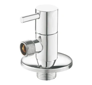 D4018 Manual Water Angle Valve with Nickel Finish and PTFE Sealing