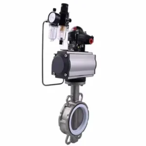 D671F-16P Pneumatic Wafer Type Stainless Steel Soft Sealing Butterfly Valve High Temperature -15C~150C 1.0-1.6Mpa