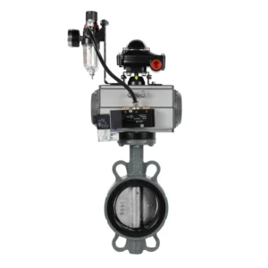 D671X 16C Pneumatic Butterfly Valve Pneumatic Cast Steel Wafer Type Soft Seal Valve DN50100150200