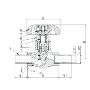DJ10 Cryogenic Globe Valves Accessory for Dewar Bottle Gas Cylinders Brass