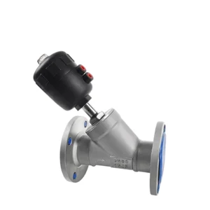 DK17D Pneumatic Flanged Angle Seat Valve Stainless Steel High Flow