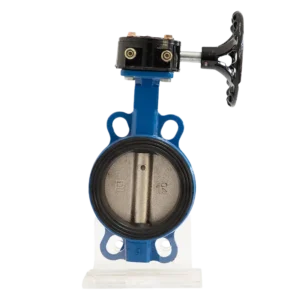 DN100 Ductile Iron Industrial Worm Gear Wafer Butterfly Valve for Oil Gas Water