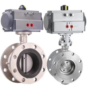 DN100 PN16 4 Inch Control Actuator Double Acting EPDM Rubber Seat SS304 Stainless Steel Type Pneumatic Flange Butterfly Valve