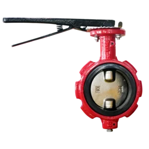 DN100 Wafer Butterfly Valve with Manual Handle GGG50 Ductile Iron Resilient Seated Water Flow Control Valve