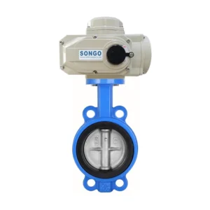 DN100 Wafer Connection 4 Inch Wafer Type Ductile Iron Electric Motorized Butterfly Valve