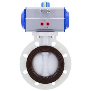 DN125 5 Inch IP65 Waterproof Double Acting Pneumatic Actuator Wafer PVDF Pneumatic Butterfly Valve