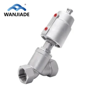 DN15 DN65 Stainless Steel 304 Waterproof Hammer Angle Seat Valve Pneumatic Valve Control Head with PTFE Sealing