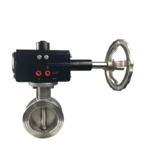 DN150 Flange Connection SS304 with Handwheel Pneumatic Flow Regulating Butterfly Valve