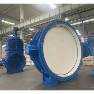 DN2400 Flange Type Triple Eccentric Electric Butterfly Valve Ductile Iron Double Gear Operated Water
