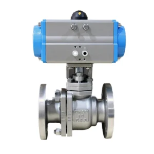 DN25 1 Inch ANSI 600 CF8 SS304 Double Acting PTFE Seat High Pressure Pneumatic Flanged Ball Valve for Steam Water OEM ADOK