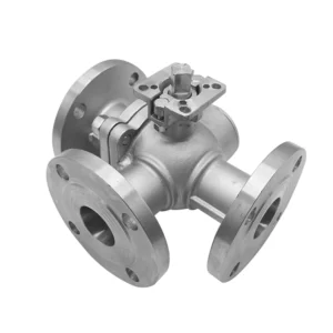DN32 1 1/4inch L T Port 3-Way Flange Ball Valve With ISO5211 Mounting Pad