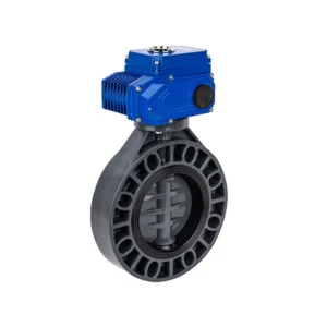 DN32 to DN100 UPVC butterfly Valve 1.5 Inch to 4 Inch UPVC Electric butterfly Valve with Electric Actuator