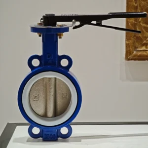 DN40 DN300 Manual Wafer Butterfly Valve PN10 PN16 Ductile Iron Soft Seal Handle Type Butterfly Valve ISO