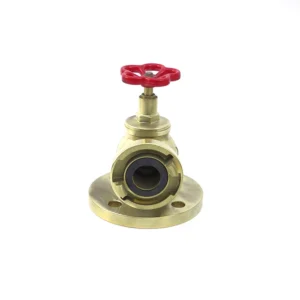 DN40 PN16 Marine Grade Brass Fire Hydrant Landing Valve Heavy Duty Right Angle Oblique Fire Hose Globe Valve Yellow