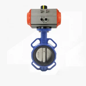 DN50 DN200 Stainless Steel Pneumatic Wafer Butterfly Valve