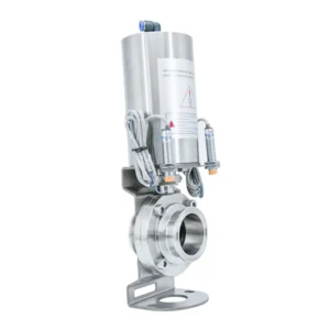 DN50 Stainless Steel SS316L Food Grade Pneumatic Welded Clamped Threaded Butterfly Valve Sanitary Pneumatic Butterfly Valve