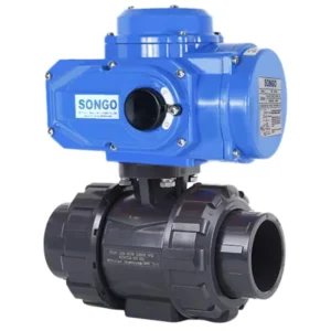 DN80 3 Inch 12V DC Waterproof Double Union PVC Plastic 2 Way Modulating Electric Actuator Motorized Ball Valve