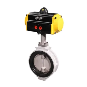 DN80 3 Inch JIS10K EPDM Rubber Seat Aluminum Alloy Double Acting Pneumatic Actuator Butterfly Valve