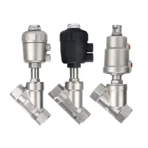 DN80 Angle Seat Valves Stainless Steel 2 Way Y Type Pneumatic Thread Base Media 0-16bar Pressure -10~+180 Ready Ship