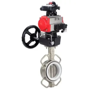 DNOVA Butterfly Valve Stainless Steel AISI 316L Compact Flanged PN16 Manual WBV3232P-2W-Fb-H