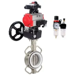 DNOVA Butterfly Valve Stainless Steel AISI 316L Compact Flanged PN16 Manual WBV3232P-2W-Fb-H