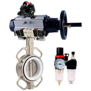 DNOVA Butterfly Valve Stainless Steel AISI 316L Compact Flanged PN16 Manual WBV3232P-2W-Fb-H
