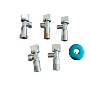 DT DT0438 Brass Chrome Finish Angle Valve 1 2″ 3 8″ Male Thread Manually Forged Ball Core Triangle Bathroom Water Use Valve
