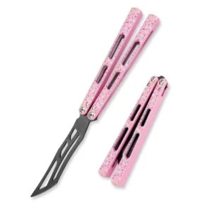Donut Edition Balisong Trainer CNC Aluminum Handle Safe Butterfly Knife for Beginner Flipping Practice EDC Tactical Tool