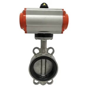 Double Acting Pneumatic Stainless Steel Wafer Butterfly Valve for Water and Gas Flow Control