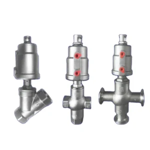 Double Acting Stainless Steel Pneumatic 2/3 Way Angle Seat Valve with Air/Water/Steam Control 0-16bar DN15-DN100