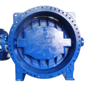 Double Eccentric Butterfly Valve DN2200 PN10 PN16 with Gearbox or Electric Actuator Ductile Iron Body Face to Face EN558 S13