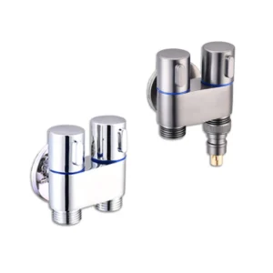 Double Handle Wash Machine Angle Valve Stainless Steel Multi functional Bathroom 1/2 Toilet Angle Stop Valve
