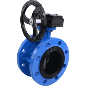 Ductile Cast Iron Manual Turbine Drive Flange Butterfly Valve for Water UL certification