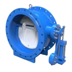Ductile Iron Carbon Steel DN150 600mm Slow Closing Flange Hydraulic Butterfly Check Valve With Weight