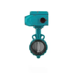 EPDM Lined Electric Butterfly Valve for Water Wafer Flange Type Pipeline Control Shutoff Valve with Ductile Iron Plate