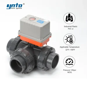 Electric 3 Way Motor Ball Valve UPVC for Water Control 1/2-2 Size AC DC Voltage Options
