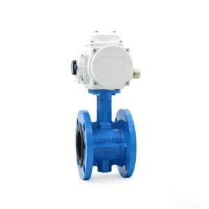 Electric Actuated Flanged Butterfly Valve DN Ductile Iron Motorized Butterfly Valve for Water Flow Control