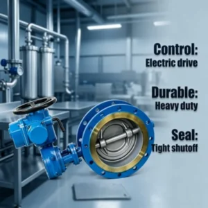 Electric Actuated Water Butterfly Valve Excellent Sealing for Oil Gas Applications General Industrial Use