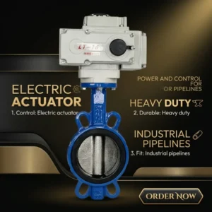 Electric Actuator Flange Type Butterfly Valves for Base High Temperature Gas and Oil Applications
