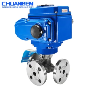 Electric Flange Globe Valve Flange Connection Corrosion resistant Stainless Steel Three way Adjustment Low Water