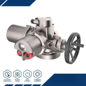 Electric Multi Turn Motorized Actuator 450Nm 600Nm Torque 18 24 36rpm Speed LCD Display Position in Chemical Industry
