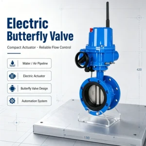 Electric Wafer Butterfly Valve Ductile Iron Body Soft Seated for Water Pipeline Control 1 Year Warranty