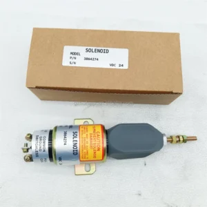 Excavator Parts Engine Stop Solenoid Valve Shutoff 24V 3864274 for Engine 4BT 4B3.9