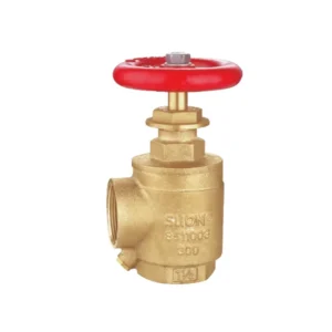 FM Certified 1-1/2″ Female X Female Firefighting Brass Angle Valve Red Powder Coat Hand Wheel Durable Equipment Accessory