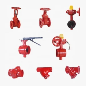 FM UL Fire Protection System PN10 PN16 300PSI Ductile Iron Grooved Flanged Butterfly Valves Swing Check Valve Fire Gate Valves