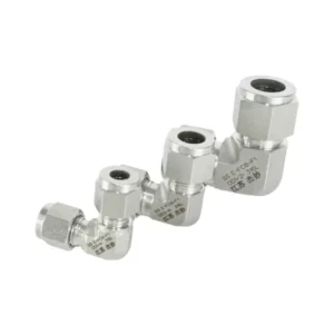 Factory Direct Double Ferrule Right Angle Elbow Joint Pipe Fitting Connector Stainless Steel 304 316L Polished Industrial Use