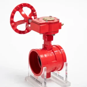Factory Manufacture Butterfly Valve Ductile Iron Fire Fighting Worm Gear Groove Butterfly Valve