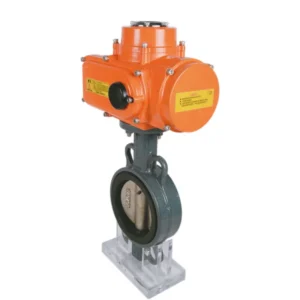Factory Red Wafer Type Rubber EPDM Butterfly Valve Gas Explosion Proof Electric Actuator Industrial Control